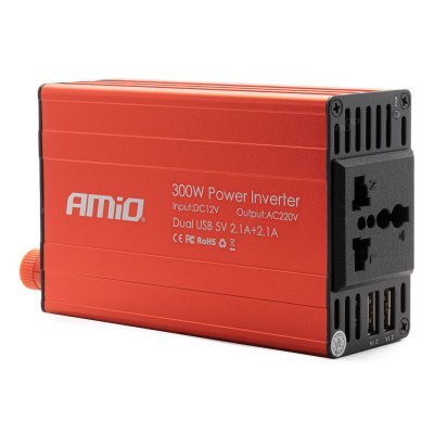 AMiO - Menič napätia AMiO 12V/220V 300W/600W 2xUSB PI03