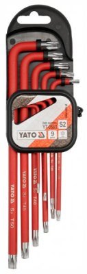 Yato - Sada kľúčov TORX s otvorom 9ks