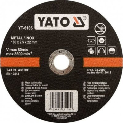 Yato - Rezný kotúč na kov Ø125 x 22 x 2.5mm INOX