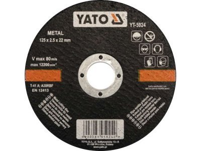 Yato - Rezný kotúč na kov Ø125 x 22 x 2.5mm