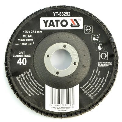 YATO - Kotúč lamelový korundový brúsny 125 x 22.2mm P40