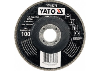 YATO - Kotúč lamelový brúsny 125 x 22.4mm P120
