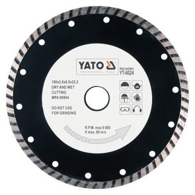Yato - Kotúč rezný diamantový 180 x 22.2 x 2.8mm