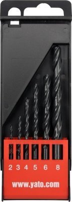 YATO - Súprava vrtákov na kov 2, 3, 4, 5, 6, 8mm 6ks
