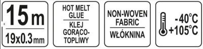 Yato - Izolačná páska textilná čierna 19mm x 15m