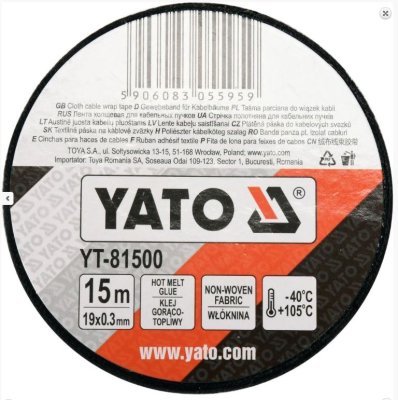 Yato - Izolačná páska textilná čierna 19mm x 15m