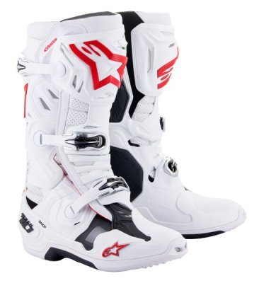 ALPINESTARS - Topánky TECH 10 SUPERVENTED, perforované (biela/červená/čierna, veľ. 47)