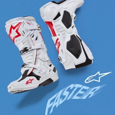 ALPINESTARS - Topánky TECH 10 SUPERVENTED, perforované (biela/červená/čierna, veľ. 47)