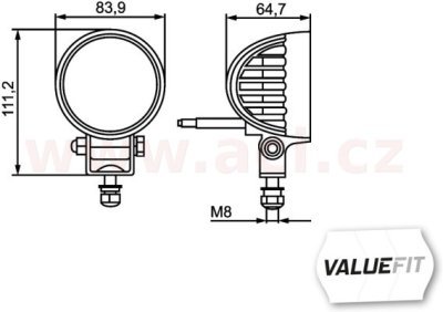pracovní světlomet LED 12/24 V, 500 lm, HELLA VALUEFIT R600