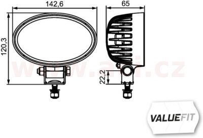pracovní světlomet LED 12/24 V, 1200 lm, HELLA VALUEFIT O1200
