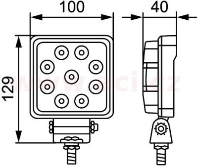 pracovní světlomet LED 12/24V, 1500 lm, HELLA VALUEFIT S1500