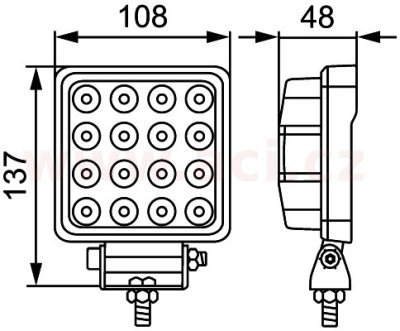 pracovní světlomet LED 12/24V, 2500 lm, HELLA VALUEFIT S2500
