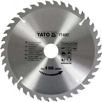 Yato - Vidiový pílový kotúč na drevo 210x30mm 40 zubov