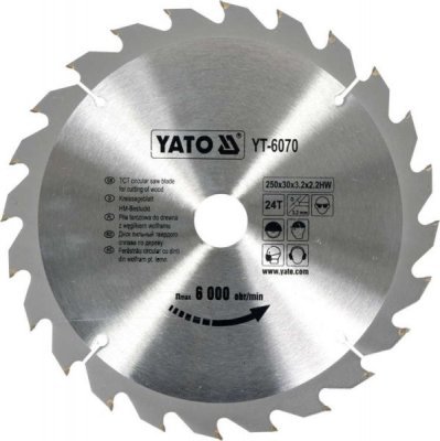 Yato - Vidiový pílový kotúč na drevo 250x30mm 24 zubov
