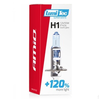 AMiO - Halogénová žiarovka H1 12V 55W LumiTec SuperWhite +120%