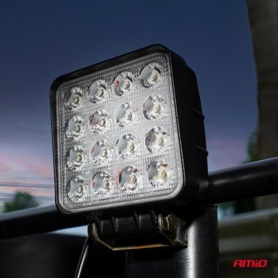 AMiO - Pracovné LED svetlo 16x LED AWL05 EMC 108x108 48W FLAT 9-60V
