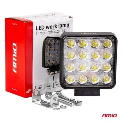 AMiO - Pracovné LED svetlo 16x LED AWL05 EMC 108x108 48W FLAT 9-60V