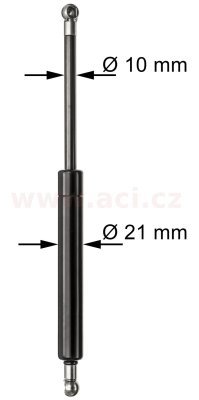 vzpěra zd. dveří Kombi (dveře bez automatického otvírání) (celk. délka 308 mm, délka zdvihu 88 mm, síla 1190 N