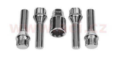 Bezpečnostné skrutky M14x1.5, kuželové sedlo, závit 40 mm (sada 4 ks)