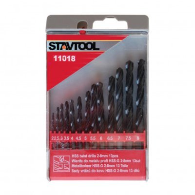 STAVTOOL - Vrtáky do kovu čierne sada 13 dielov