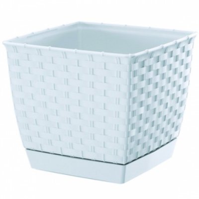 Kvetináč RATOLLA square biely 19x19x16cm (balenie 5ks)