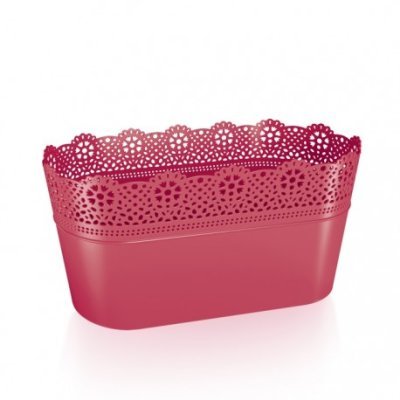Kvetináč LACE dlhý malina 29x13,5x15,5cm (balenie 5ks)