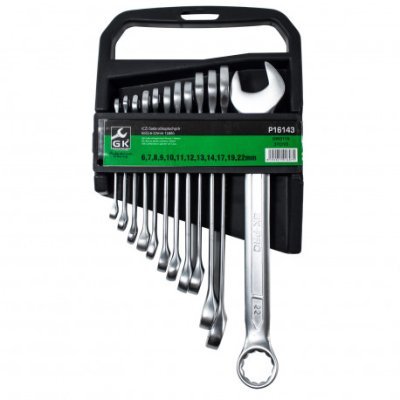 GK TOOLS - Kľúče v plastovom držiaku očkoploché sada 12 dielna