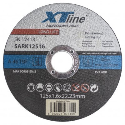 XTline - Kotúč rezný na oceľ Ø115x1.6x22.2mm (balenie 10ks)