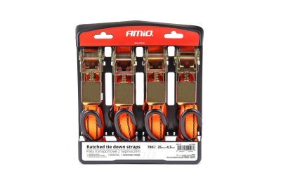 AMiO - Upínacie pásy s račňou 700kg 25mm 4,5m 4ks BELT-03