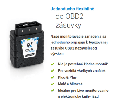 GPS monitorovacie zariadenie Plug & Play