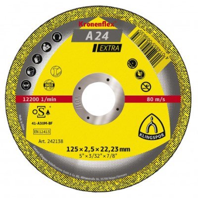KLINGSPOR - Kotúč rezný 125x2,5x22mm A-oceľ (balenie 25ks)