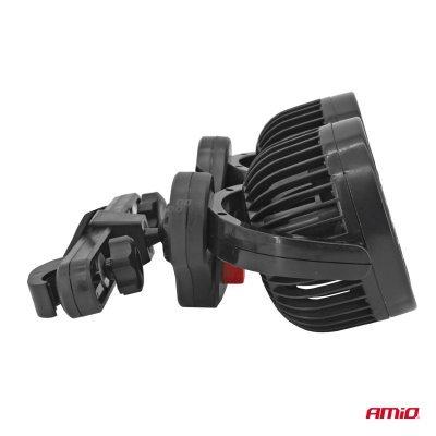 AMiO - Ventilátor do auta pre opierku hlavy s USB nabíjačkou 2x4" 12V