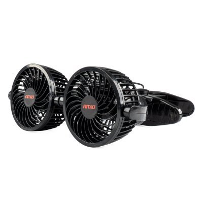 AMiO - Ventilátor do auta s klipom 2x4" 12V