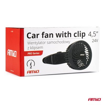 AMiO - Ventilátor do auta s klipom 4,5" 24V
