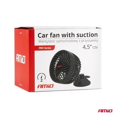 AMiO - Ventilátor do auta s prísavkou 4,5" 12V