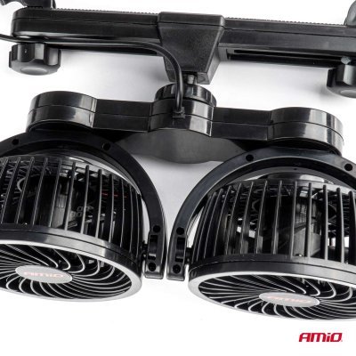 AMiO - Ventilátor do auta pre opierku hlavy 2x4" 12V