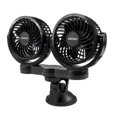 AMiO - Ventilátor do auta s prísavkou 2x4" 24V