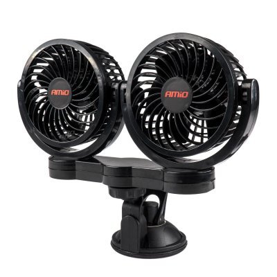 AMiO - Ventilátor do auta s prísavkou 2x4" 12V