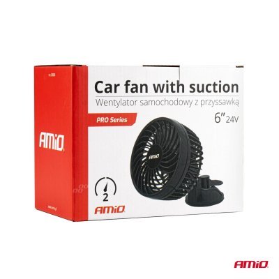 AMiO - Ventilátor do auta s prísavkou 6" 24V