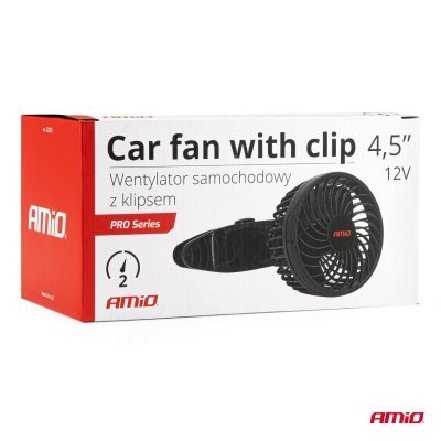 AMiO - Ventilátor do auta s klipom 4,5" 12V