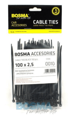Bosma - Sťahovacia páska čierna 100x2.5mm 100ks