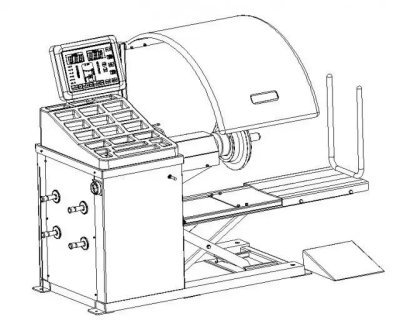 Vyvažovací stroj na pneumatiky osobné/nákladné/autobusové 230V, 10-32" s LED displejom