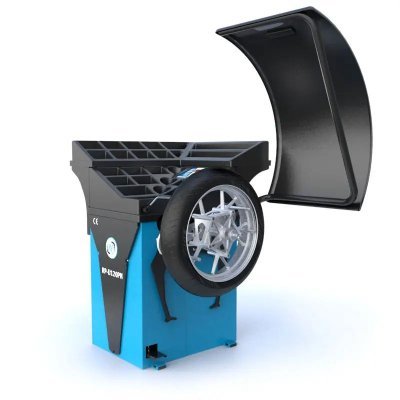 Vyvažovačka kolies poloautomatické pneumatiky 230 V, 10-32 palcov s LED displejom