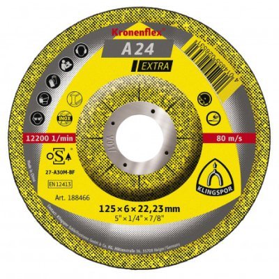 KLINGSPOR - Kotúč brúsny 115x6x22mm A-oceľ (balenie 10ks)