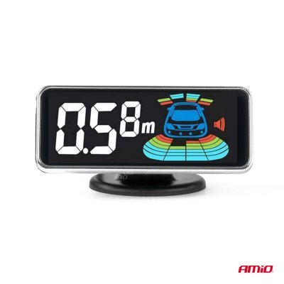 AMiO - Parkovací asistent LED-GRAF 3D 8-senzorový biely