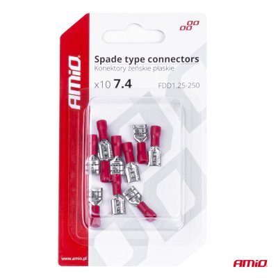 AMiO - Elektrické konektory – samice (násuvka) 7.4mm 0.5-1.5mm2 10A 10 ks