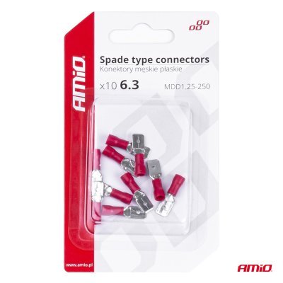 AMiO - Sada elektrických konektorov 6.3mm 0.5-1.5mm2 10A 10 ks