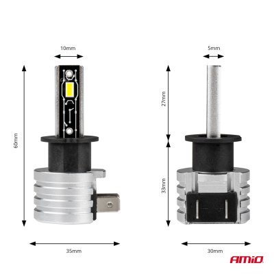 AMiO - LED žiarovky hlavného svietenia H3 H-mini Series