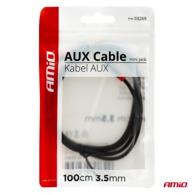 AMiO - AUX kábel jack-jack 3,5mm 100 cm