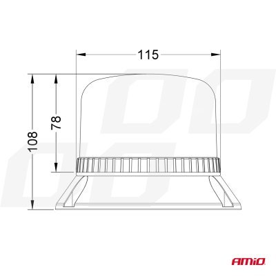 AMiO - Výstražný maják W22m Magnet / 3 skrutky, ECE R10 60LED 12/24V IP66